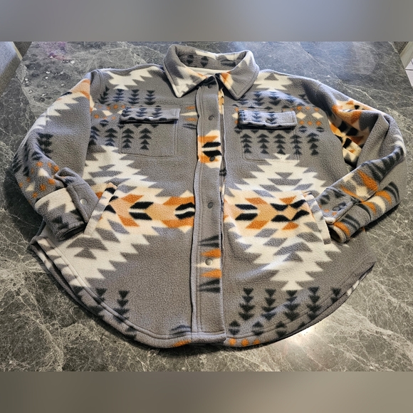 Boot Barn Jackets & Blazers - Women Southwestern Gray Brown White Black Patterned Jacket